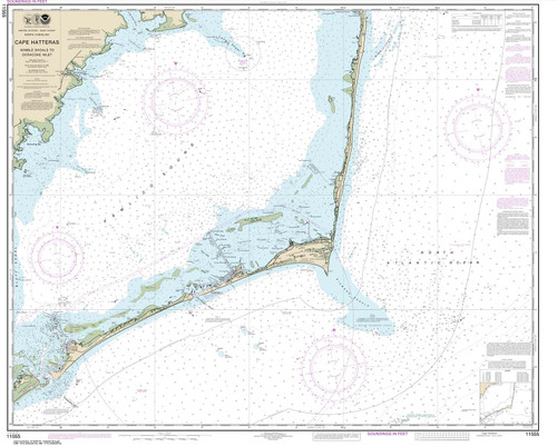 HISTORICAL NOAA Chart 11555: Cape Hatteras-Wimble Shoals to Ocracoke Inlet