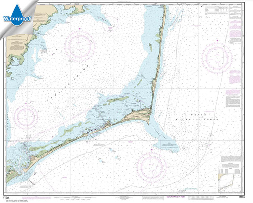 Waterproof HISTORICAL NOAA Chart 11555: Cape Hatteras-Wimble Shoals to Ocracoke Inlet