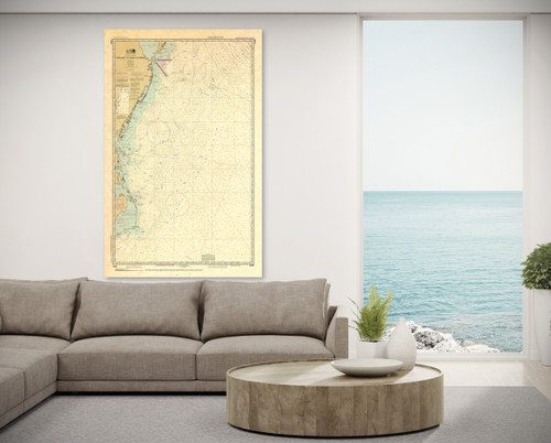 ANTIQUED NOAA Chart 12200: Cape May to Cape Hatteras