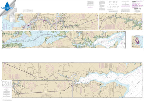 Waterproof NOAA Chart 12206: Intracoastal Waterway Norfolk to Albemarle Sound via North Landing River or Great Dismal Swamp Canal