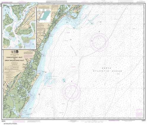 NOAA Chart 12210: Chincoteague Inlet to Great Machipongo Inlet;Chincoteague Inlet