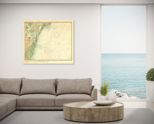 ANTIQUED NOAA Chart 12210: Chincoteague Inlet to Great Machipongo Inlet; Chincoteague Inlet