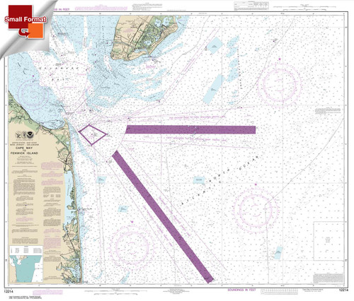 Small Format NOAA Chart 12214: Cape May to Fenwick Island