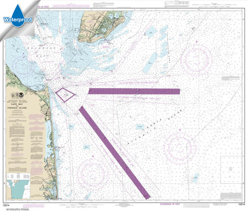 Waterproof NOAA Chart 12214: Cape May to Fenwick Island