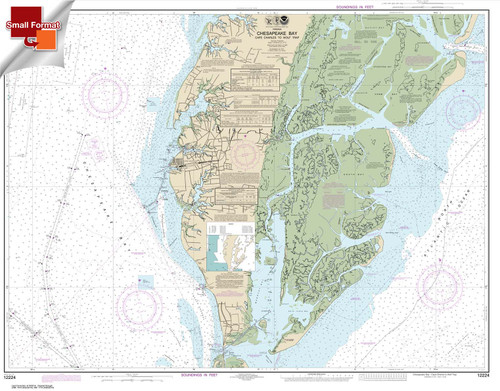 Small Format HISTORICAL NOAA Chart 12224: Chesapeake Bay Cape Charles to Wolf Trap