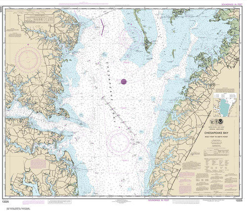 NOAA Chart 12225: Chesapeake Bay Wolf Trap to Smith Point