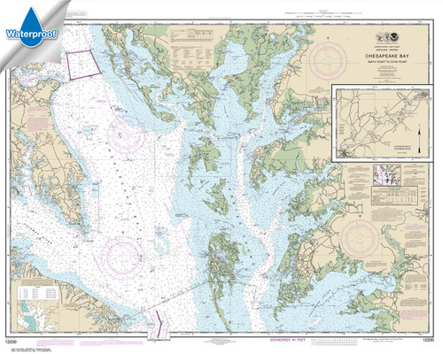 Waterproof NOAA Chart 12230: Chesapeake Bay Smith Point to Cove Point