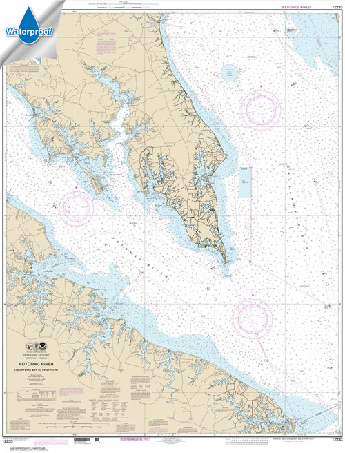 Waterproof HISTORICAL NOAA Chart 12233: Potomac River Chesapeake Bay to Piney Point Waterproof HISTORICAL NOAA Chart 12233: Potomac River Chesapeake Bay to Piney Point
