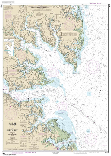 NOAA Chart 12238: Chesapeake Bay Mobjack Bay and York River Entrance
