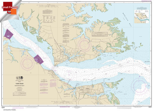 Small Format NOAA Chart 12241: York River Yorktown and Vicinity