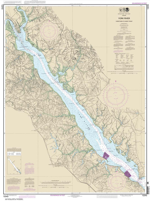 NOAA Chart 12243: York River Yorktown to West Point