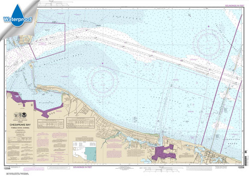 Waterproof NOAA Chart 12256: Chesapeake Bay Thimble Shoal Channel