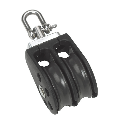 Barton Marine Size 3 45mm Plain Bearing Pulley Block Double w\/Swivel [N03230]
