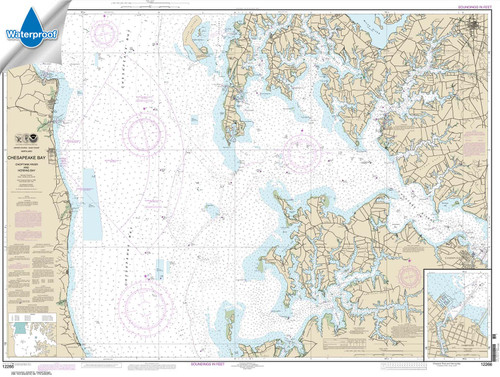 Waterproof NOAA Chart 12266: Chesapeake Bay Choptank River and Herring Bay; Cambridge