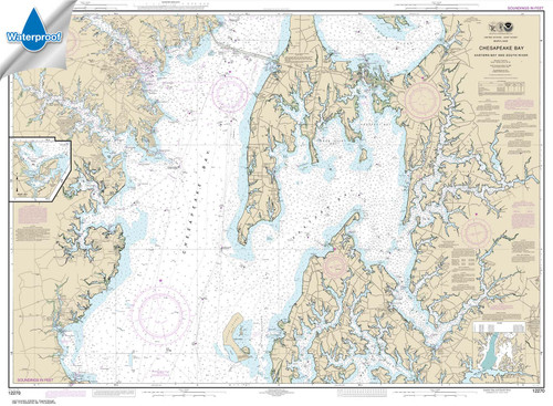 Waterproof NOAA Chart 12270: Chesapeake Bay Eastern Bay and South River; Selby Bay
