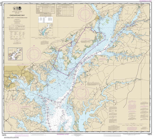 NOAA Chart 12273: Chesapeake Bay Sandy Point to Susquehanna River