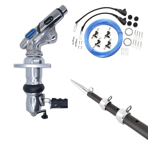 Tigress XD Crank Top Mount System - 18 - Carbon Fiber XD Black\/Silver Outriggers Pro Series Double Rigging Kit [88679-03]