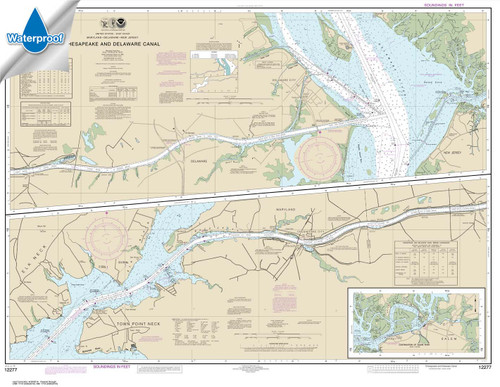 Waterproof NOAA Chart 12277: Chesapeake and Delaware Canal