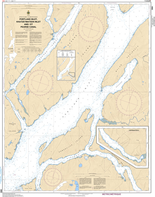 CHS Chart 3994: Portland Inlet, Khutzeymateen Inlet and Pearse Canal