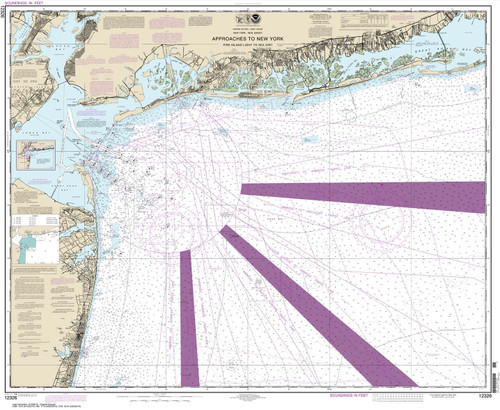 NOAA Chart 12326: Approaches to New York Fire lsland Light to Sea Girt
