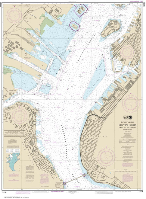 NOAA Chart 12334: New York Harbor Upper Bay and Narrows-Anchorage Chart