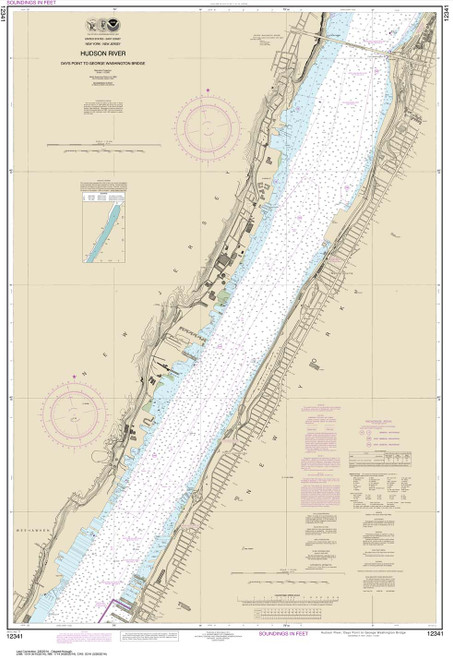 NOAA Chart 12341: Hudson River Days Point to George Washington Bridge