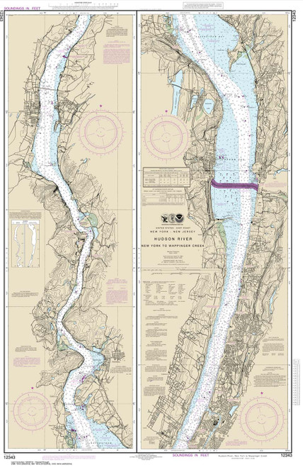 NOAA Chart 12343: Hudson River New York to Wappinger Creek
