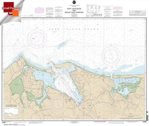 Small Format NOAA Chart 12362: Port Jefferson and Mount Sinai Harbors
