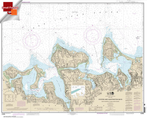 Small Format NOAA Chart 12365: South Shore of Long Island Sound Oyster and Huntington Bays