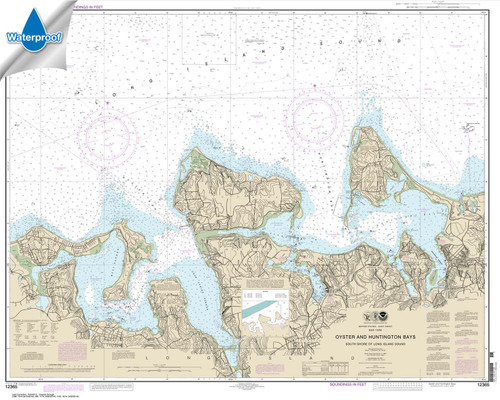 Waterproof NOAA Chart 12365: South Shore of Long Island Sound Oyster and Huntington Bays
