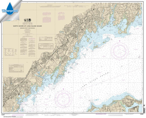 Waterproof NOAA Chart 12367: North Shore of Long Island Sound Greenwich Point to New Rochelle