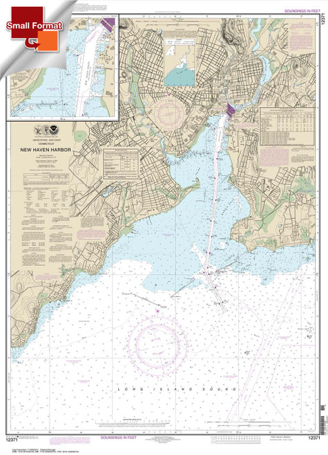 Small Format NOAA Chart 12371: New Haven Harbor;New Haven Harbor (Inset)