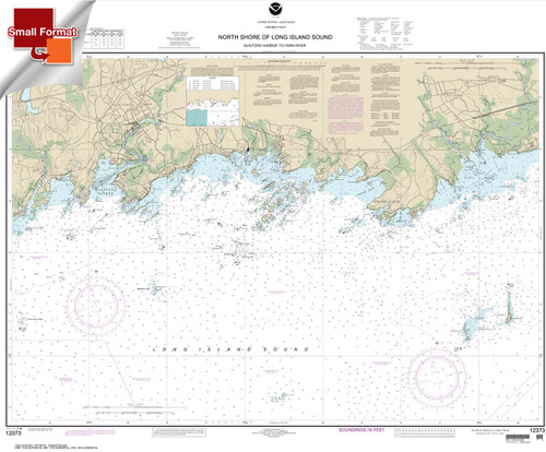 Small Format NOAA Chart 12373: North Shore of Long Island Sound Guilford Harbor to Farm River