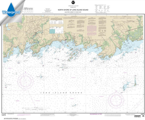 Waterproof NOAA Chart 12373: North Shore of Long Island Sound Guilford Harbor to Farm River