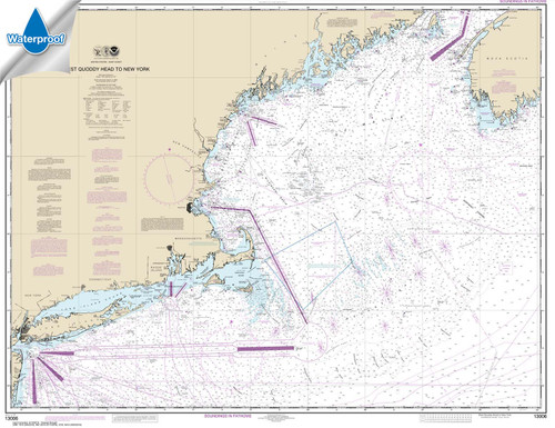 Waterproof NOAA Chart 13006: West Quoddy Head to New York