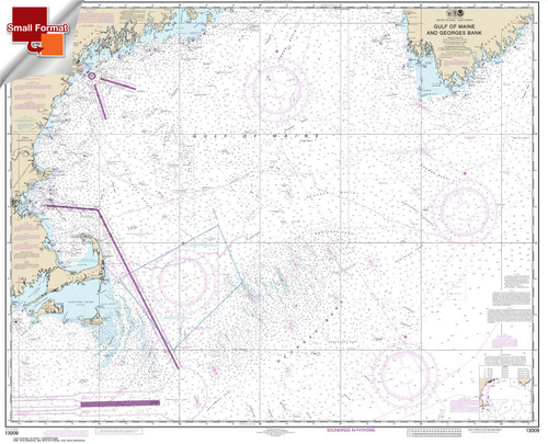 Small Format NOAA Chart 13009: Gulf of Maine and Georges Bank