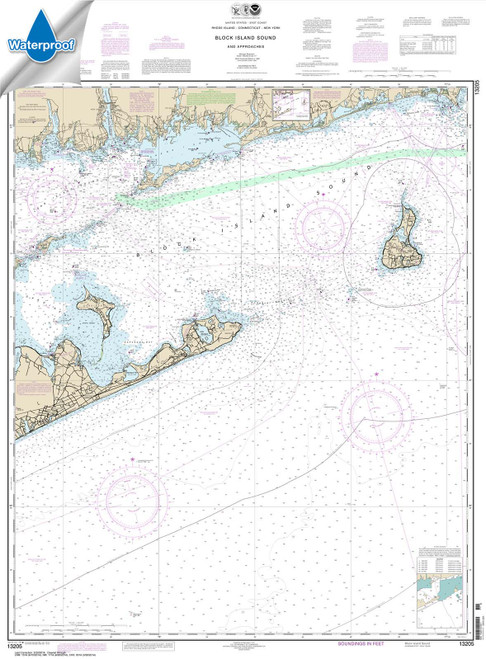 Waterproof NOAA Chart 13205: Block Island Sound and Approaches Waterproof NOAA Chart 13205: Block Island Sound and Approaches
