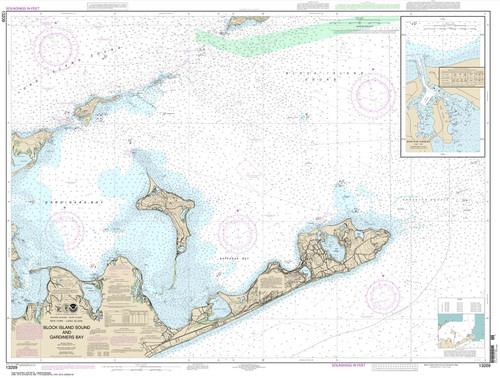 NOAA Chart 13209: Block Island Sound and Gardiners Bay; Montauk Harbor