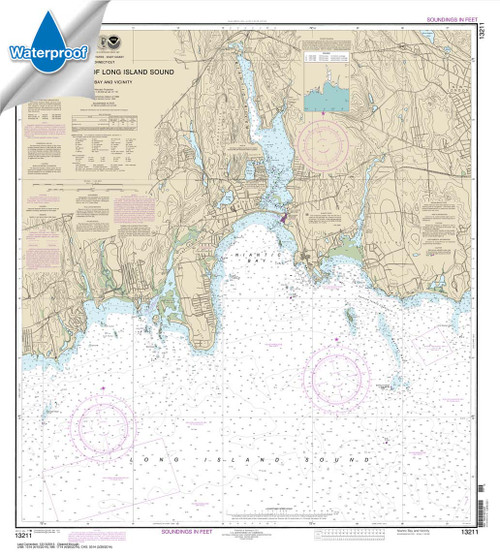 Waterproof NOAA Chart 13211: North Shore of Long Island Sound Niantic Bay and Vicinity