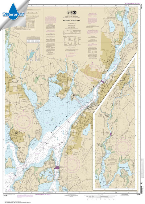 Waterproof NOAA Chart 13226: Mount Hope Bay