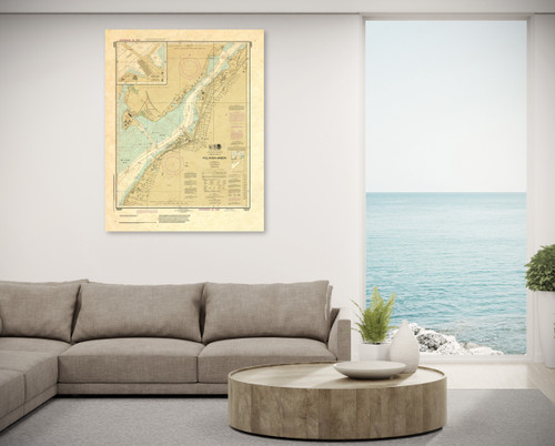 ANTIQUED NOAA Chart 13227: Fall River Harbor; State Pier