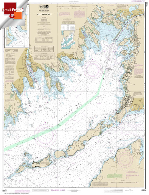 Small Format NOAA Chart 13230: Buzzards Bay; Quicks Hole