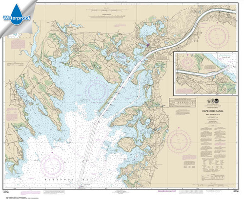 Waterproof NOAA Chart 13236: Cape Cod Canal and Approaches Waterproof NOAA Chart 13236: Cape Cod Canal and Approaches
