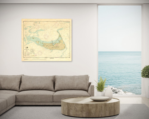 ANTIQUED NOAA Chart 13241: Nantucket Island