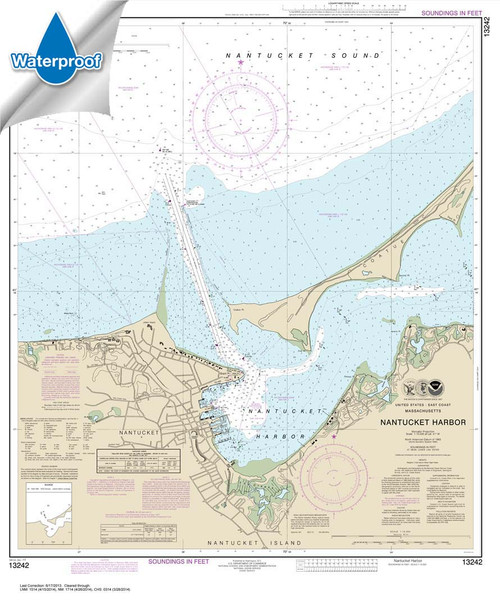 Waterproof NOAA Chart 13242: Nantucket Harbor