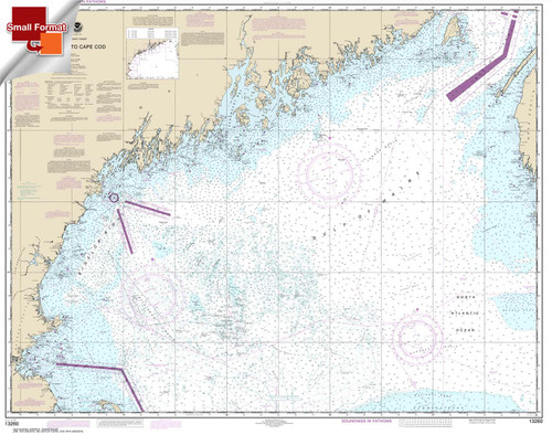 Small Format NOAA Chart 13260: Bay of Fundy to Cape Cod