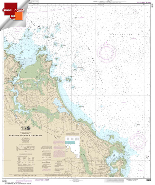 Small Format NOAA Chart 13269: Cohasset and Scituate Harbors