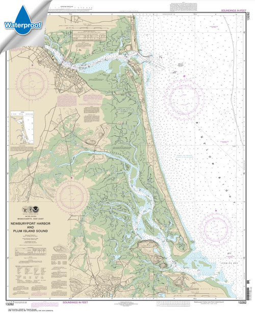Waterproof NOAA Chart 13282: Newburyport Harbor and Plum Island Sound