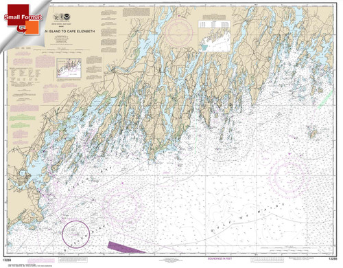 Small Format NOAA Chart 13288: Monhegan Island to Cape Elizabeth