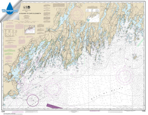 Waterproof NOAA Chart 13288: Monhegan Island to Cape Elizabeth